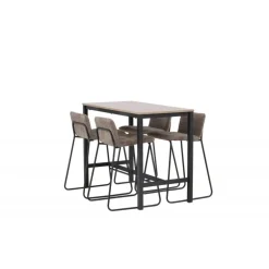 Camden Spisebordssæt - Mørkegrå og Valnød