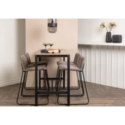 Camden Spisebordssæt - Mørkegrå og Valnød