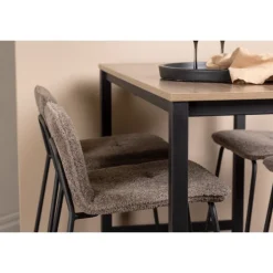 Camden Spisebordssæt - Mørkegrå og Valnød