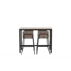 Camden Spisebordssæt - Mørkegrå og Valnød