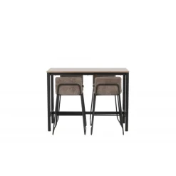 Camden Spisebordssæt - Mørkegrå og Valnød