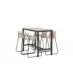 Camden t Spisebordssæt - Beige og Valnød