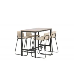 Camden t Spisebordssæt - Beige og Valnød