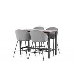 Camden t Spisebordssæt - Mørkegrå og Valnød