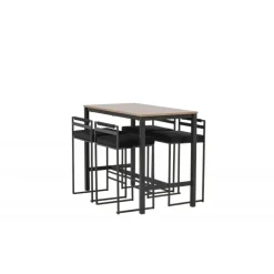 Camden t Spisebordssæt - Sort og Valnød