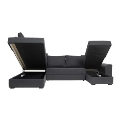 Canapé U-Sovesofa højrevendt - Koksgrå Inari 95