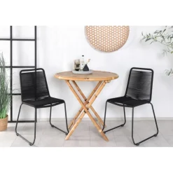 Cane Rundt Loungesæt - Havemøbelsæt - Sort,Natur