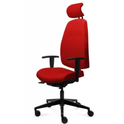 Cari høj kontorstol med nakkestøtte rød
