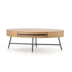 CAROLINA sofabord, gylden eg / Sort