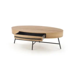 CAROLINA sofabord, gylden eg / Sort