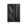 CASØ GALA Vitrine lav 112x172 cm massiv ask / sortbejdset