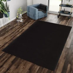 Catwalk Vaskbart Tæppeløber Ensfarvet - Sort