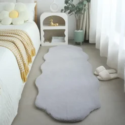 Caty Børnetæppe imiteret Fåreskind - Sølv