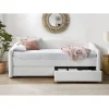 CAYDENCE 90x200cm seng, Creme- med skuffe til Opbevaring