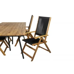 Chan Rundt Loungesæt - Havemøbelsæt - Sort,Natur