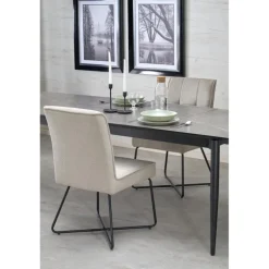 CHARLES bord Grå marmor / Sort