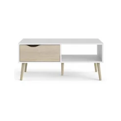 Charlie sofabord - Hvid/Eg