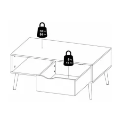 Charlie sofabord - Hvid/Eg