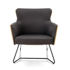 CHILLOUT lænestol MørkeGrå / amerikansk Valnød, ben - Sort