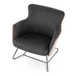 CHILLOUT lænestol MørkeGrå / amerikansk Valnød, ben - Sort