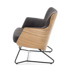 CHILLOUT lænestol MørkeGrå / amerikansk Valnød, ben - Sort