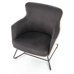 CHILLOUT lænestol MørkeGrå / Naturlig eg, ben - Sort