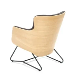 CHILLOUT lænestol MørkeGrå / Naturlig eg, ben - Sort