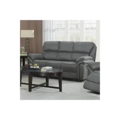 Christopher 3 pers Recliner Sofa - Grå Ruskindsblød mikrofiber