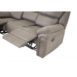 Christopher 3 pers Recliner Sofa - Grå Ruskindsblød mikrofiber