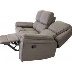 Christopher 3 pers Recliner Sofa - Grå Ruskindsblød mikrofiber