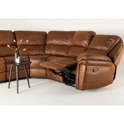 Christopher Recliner hjørnesofa - Brun Ruskindsblød mikrofiber