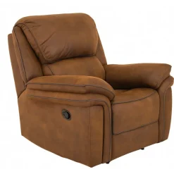 Christopher Recliner Lænestol - Cognac Ruskindsblød mikrofiber