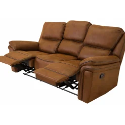 Christopher Recliner Sofa - Cognac Ruskindsblød mikrofiber