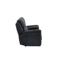 Christopher Recliner Sofa - Sort Ruskindsblød mikrofiber