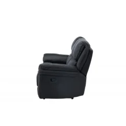 Christopher Recliner Sofa - Sort Ruskindsblød mikrofiber