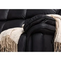 Christopher Recliner Sofa - Sort Ruskindsblød mikrofiber