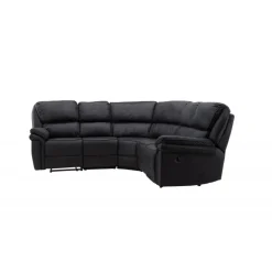 Christopher Recliner Sofa - Sort Ruskindsblød mikrofiber