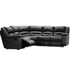 Cinema Læder hjørnesofa med Recliner - Sort