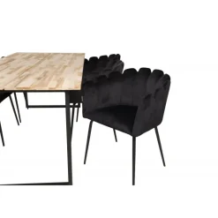 Cirebon e Spisestue Sæt - Sort og Natur