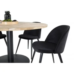 Cirebon Rundt Spisebordssæt - Sort og Natur