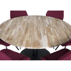 Cirebon Rundt Spisebordssæt - Sort og Natur og Rød