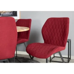 Cirebon Rundt Spisebordssæt - Sort og Natur og Rød