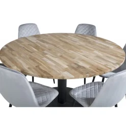 Cirebon Rundt Spisebordssæt - Sort, Grå og Natur