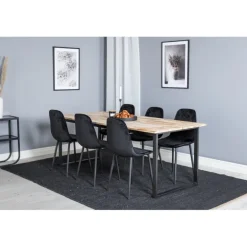 Cirebon Spisebordssæt - Sort og Natur