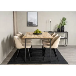 Cirebon t Spisebordssæt - Beige, Sort og Natur