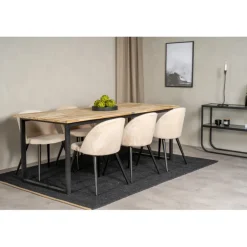 Cirebon t Spisebordssæt - Beige, Sort og Natur