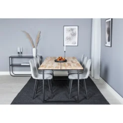 Cirebon t Spisebordssæt - Sort, Grå og Natur