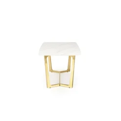 CLEMENTE Bord, - Top - Hvid Marmor, Ben - Guld