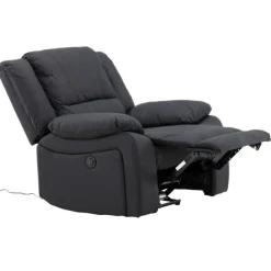 Comfort recliner lænestol, med indbygget fodskammel - sort