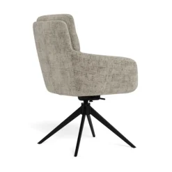 Comfort spisebordsstol med armlæn – drejefunktion med retur og vippefunktion – Juto stof grå
